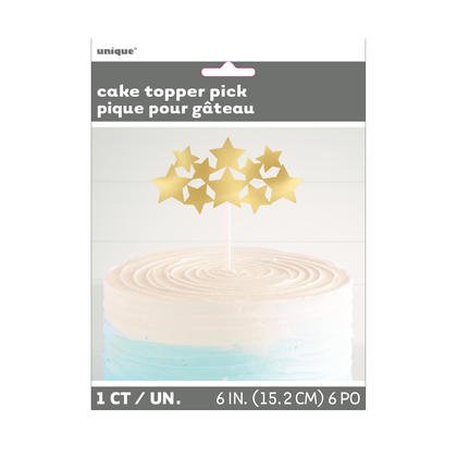 Gold Foil Stars Cake Topper - SKU:72417 - UPC:011179724178 - Party Expo