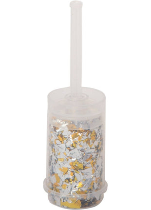 Gold & Silver Push-up Confetti Popper - SKU:63596 - UPC:011179635962 - Party Expo