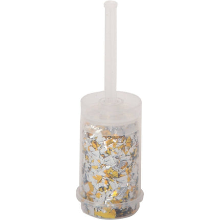 Gold & Silver Push-up Confetti Popper - SKU:63596 - UPC:011179635962 - Party Expo