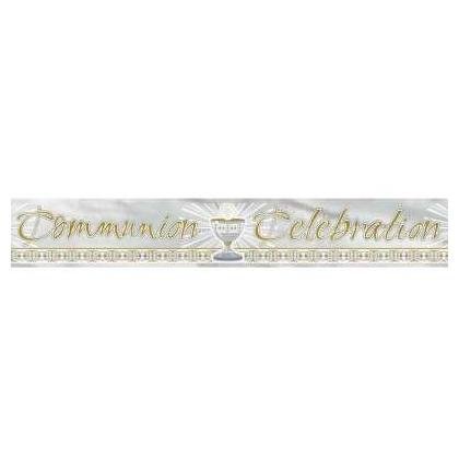 Gold & Silver Radiant Cross Communion Banner - SKU:43886 - UPC:011179438860 - Party Expo