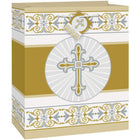 Gold & Silver Radiant Cross Gift Bag - SKU:43867 - UPC:011179438679 - Party Expo