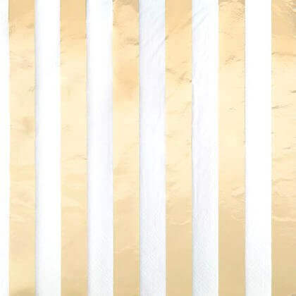 Gold Striped Lunch Napkins (16ct) - SKU:32312 - UPC:011179323128 - Party Expo