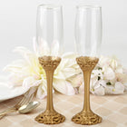 Gold Toasting Flute Set - SKU:2527 - UPC:638054025276 - Party Expo