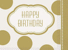 Golden Birthday Lunch Napkins - SKU:49582 - UPC:011179495825 - Party Expo