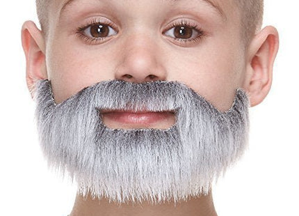 Gray & White Mustache with Short Boxed Beard - SKU:S155-MB - UPC:4772036004036 - Party Expo