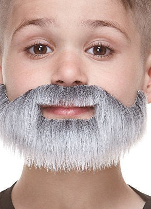 Gray & White Mustache with Short Boxed Beard - SKU:S155-MB - UPC:4772036004036 - Party Expo