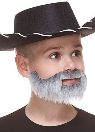 Gray & White Mustache with Short Boxed Beard - SKU:S155-MB - UPC:4772036004036 - Party Expo