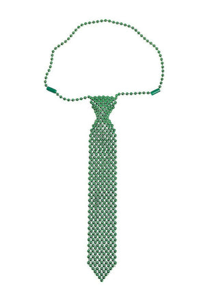 Green Beaded Tie Necklace - SKU:3L-13777017 - UPC:889070843751 - Party Expo