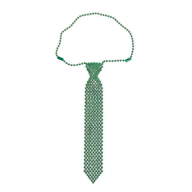 Green Beaded Tie Necklace - SKU:3L-13777017 - UPC:889070843751 - Party Expo