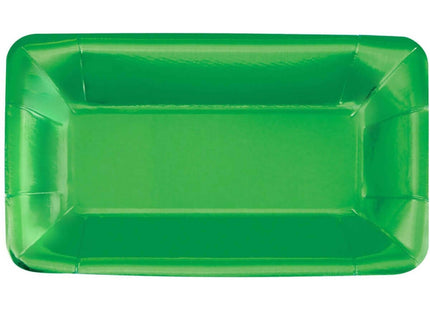 Green Foil Appetizer Plates 9X5 (8 count) - SKU:51668 - UPC:011179516681 - Party Expo