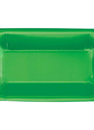 Green Foil Appetizer Plates 9X5 (8 count) - SKU:51668 - UPC:011179516681 - Party Expo