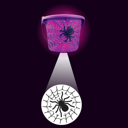 Halloween LED Spiderweb Projection Bucket - SKU:768175 - 12G - UPC:810067681759 - Party Expo