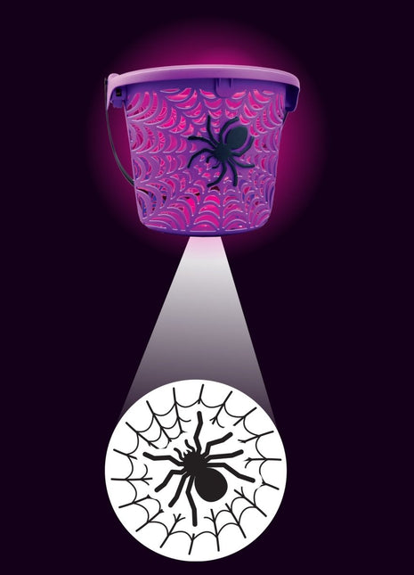 Halloween LED Spiderweb Projection Bucket - SKU:768175 - 12G - UPC:810067681759 - Party Expo