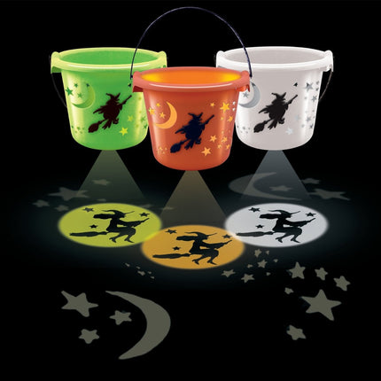 Halloween Witch LED Projection Bucket - SKU:768320O - UPC:810067683203 - Party Expo