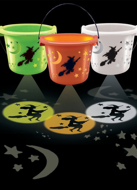 Halloween Witch LED Projection Bucket - SKU:768320O - UPC:810067683203 - Party Expo