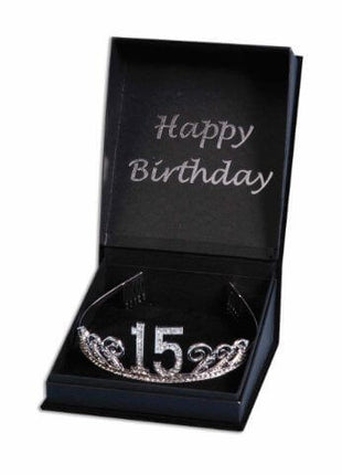 Happy 15th Birthday Gem Tiara (1ct) - SKU:642104 - UPC:721773642104 - Party Expo