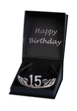 Happy 15th Birthday Gem Tiara (1ct) - SKU:642104 - UPC:721773642104 - Party Expo