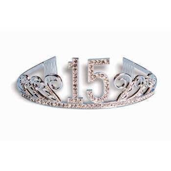 Happy 15th Birthday Gem Tiara (1ct) - SKU:642104 - UPC:721773642104 - Party Expo