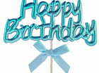 Happy Birthday Blue Cake Topper (1ct) - SKU:85958-BL - UPC:8712364009552 - Party Expo