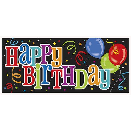 Happy Birthday Plastic Wall Banner - SKU:61685 - UPC:011179616855 - Party Expo