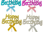 Happy Birthday Silver Cake Topper (1ct) - SKU:85958-S - UPC:8712364009545 - Party Expo