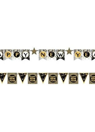 Happy New Year Hot Stamping Banners - SKU:NY407 - UPC:677916853053 - Party Expo