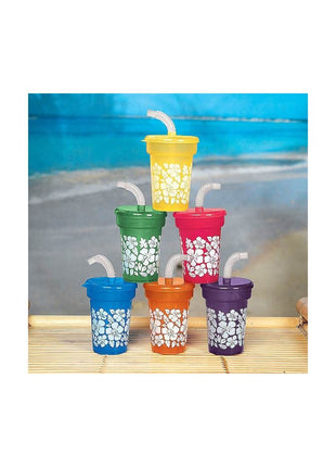 Hibiscus Print Mini Sipper Cups - SKU:3L-34/998 - UPC:780984855727 - Party Expo