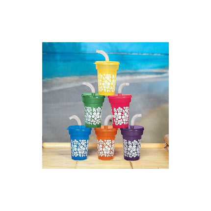 Hibiscus Print Mini Sipper Cups - SKU:3L-34/998 - UPC:780984855727 - Party Expo