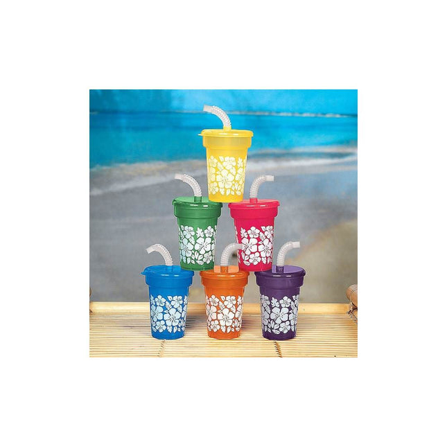 Hibiscus Print Mini Sipper Cups - SKU:3L-34/998 - UPC:780984855727 - Party Expo