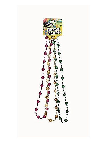Hippie Peace Sign Beads - SKU:61965 - UPC:721773619656 - Party Expo