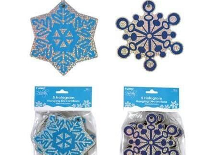 Holographic Hanging Snowflake Decorations (1ct) - SKU:XO3198 - UPC:677916863373 - Party Expo