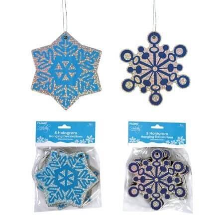 Holographic Hanging Snowflake Decorations (1ct) - SKU:XO3198 - UPC:677916863373 - Party Expo