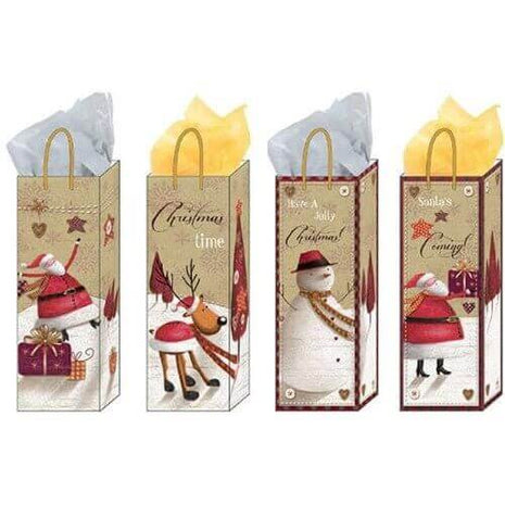 Horizontal Large Holiday Tales on Matte Gift Bag (1ct) - SKU:CM678HLD - UPC:677916839835 - Party Expo