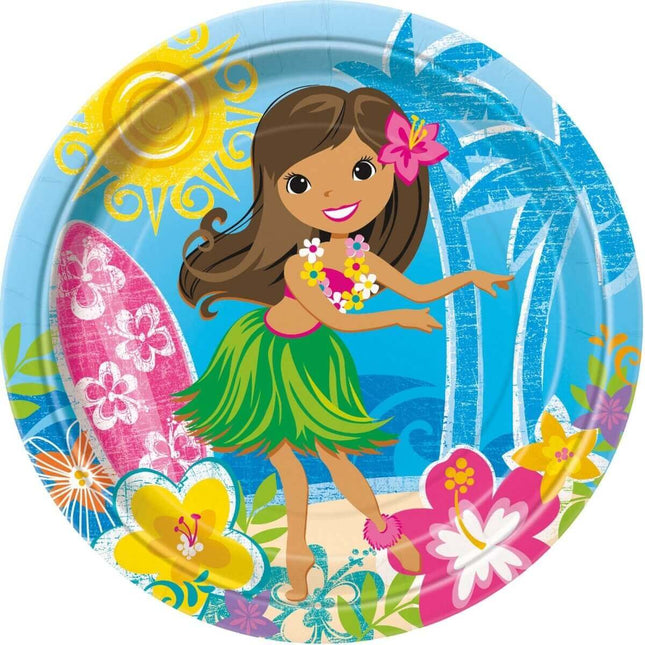 Hula Beach Party - 9" Dinner Plates (8ct) - SKU:48255 - UPC:011179482559 - Party Expo