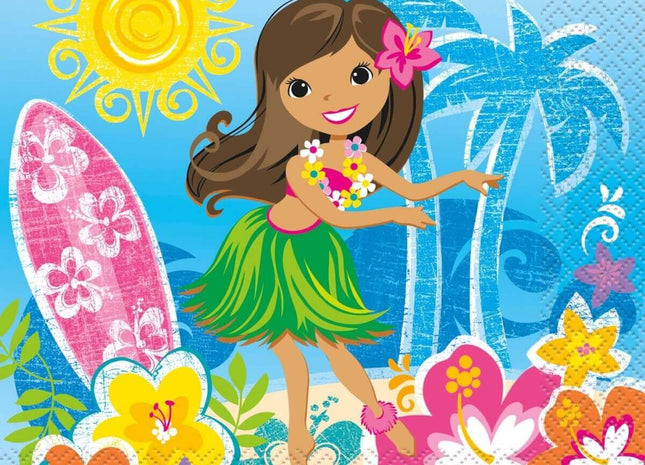 Hula Beach Party Lunch Napkins (16ct) - SKU:48252 - UPC:011179482528 - Party Expo
