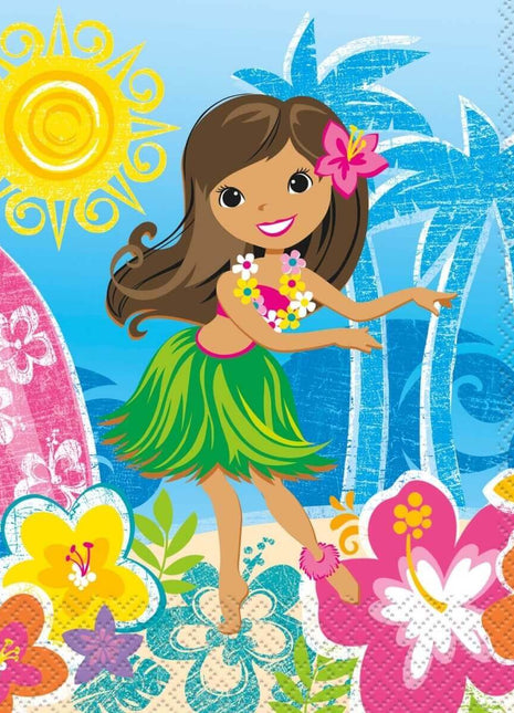 Hula Beach Party Lunch Napkins (16ct) - SKU:48252 - UPC:011179482528 - Party Expo