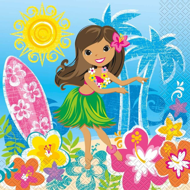 Hula Beach Party Lunch Napkins (16ct) - SKU:48252 - UPC:011179482528 - Party Expo