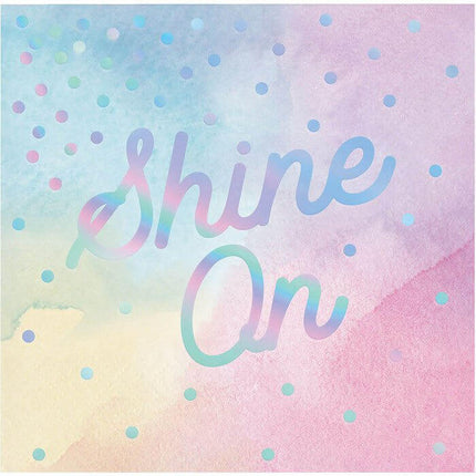 Iridescent "Shine On" Beverage Napkins (16ct) - SKU:336696 - UPC:039938567804 - Party Expo