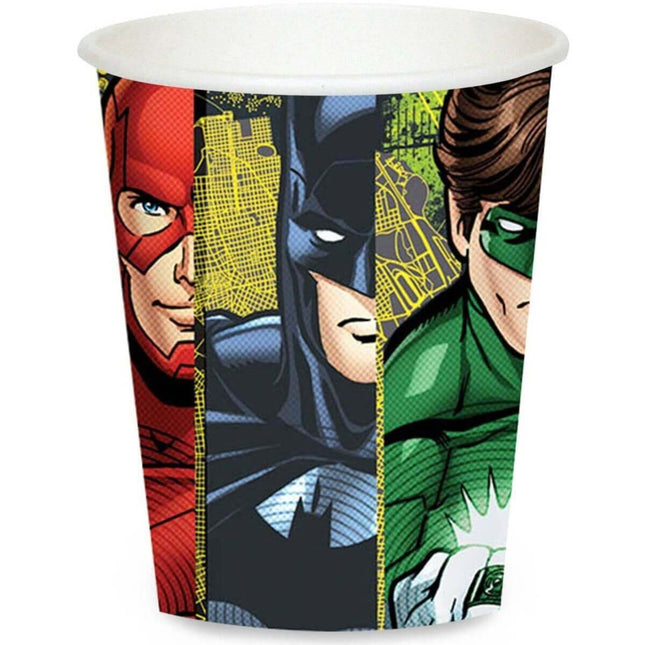 Justice League - 9oz Paper Cups (8ct) - SKU:61446 - UPC:013051614461 - Party Expo