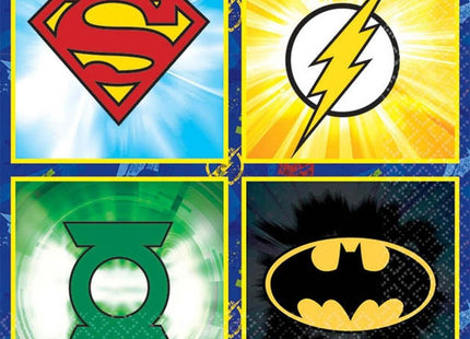 Justice League Beverage Napkins (16ct) - SKU:61448 - UPC:013051614485 - Party Expo
