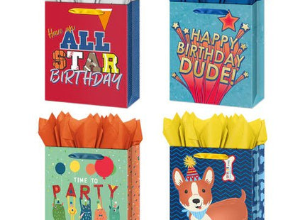 Large Birthday Boys Gift Bags (1ct) - SKU:IG116500 - UPC:018697424313 - Party Expo