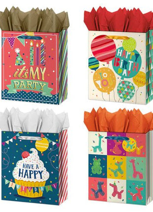 Large Birthday Gift Bags (1ct) - SKU:IG116496 - UPC:018697424276 - Party Expo