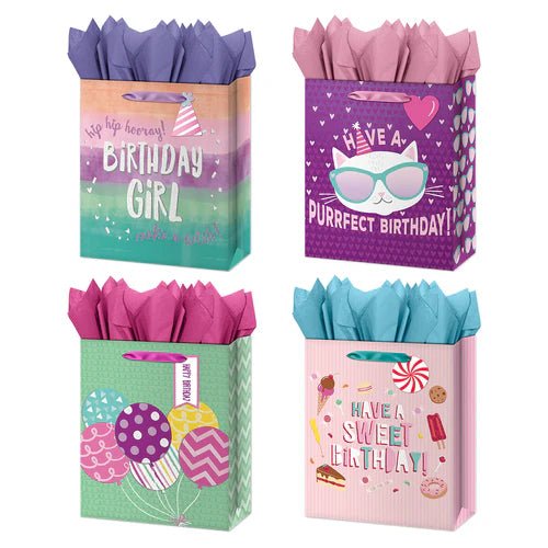 Large Birthday Girl Gift Bags (1ct) - SKU:IG116499 - UPC:018697424306 - Party Expo