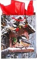 Large Christmas Cardinals Matte Gift Bag (1ct) - SKU:CM686HLD - 3 - UPC: - Party Expo