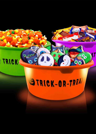 LED Trick or Treat Bowl - SKU:702630P - UPC:810447026309 - Party Expo