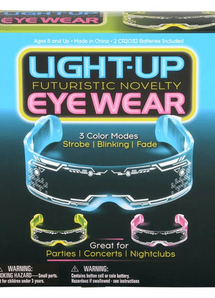 Light-Up Futuristic Novelty Eyewear (1ct) - SKU:GL-SUNWR - UPC:097138943880 - Party Expo