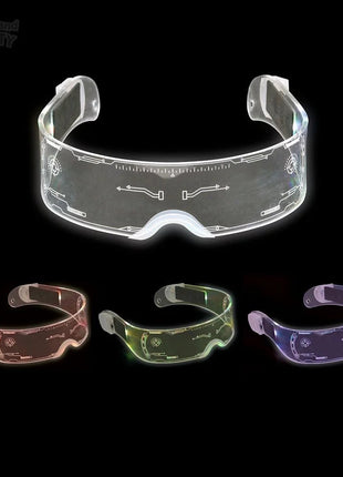 Light-Up Futuristic Novelty Eyewear (1ct) - SKU:GL-SUNWR - UPC:097138943880 - Party Expo