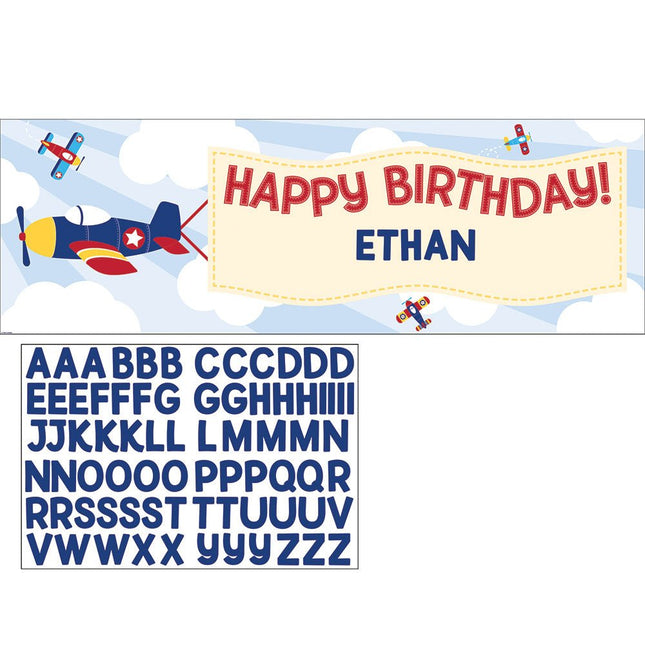 Lil' Flyer Airplane - Giant Party Banner with Stickers - SKU:332219 - UPC:039938508197 - Party Expo
