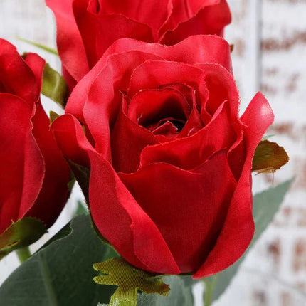Long Stem Red Artificial Silk Roses (1ct) - SKU:ARTI360RED - UPC:10028750 - Party Expo