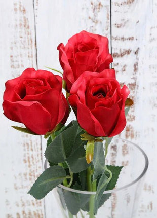 Long Stem Red Artificial Silk Roses (1ct) - SKU:ARTI360RED - UPC:10028750 - Party Expo